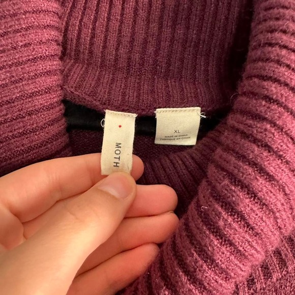 Moth‎ Anthropologie Sweater Dress Women's Size XL NWT Burgundy Knit Turtleneck - Picture 3 of 8